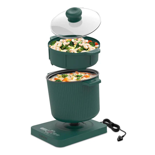 Supvox 650W Electric Cooking Pot and Radiant Cooker with 8 Smart Menus 1.5L Electric Cooker Steamer with Lid Non-stick Electric Cooker Portable Electric Cooking Pot for Steaming, Boiling, Frying